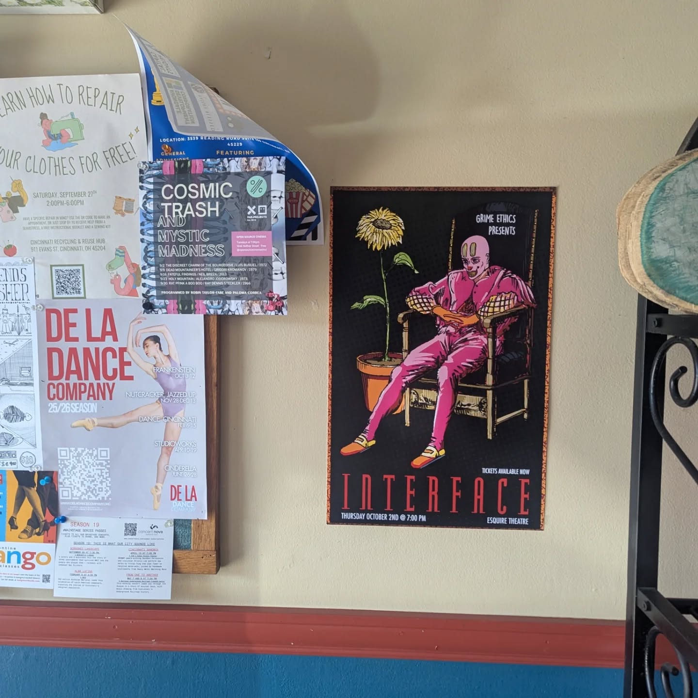 The Interface poster on a cafe wall